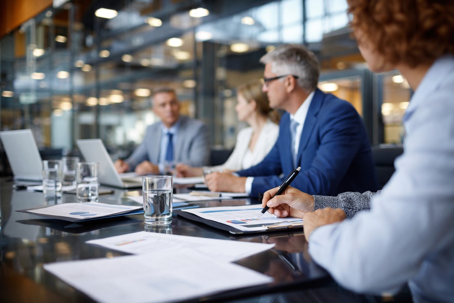 Executive meeting with documents